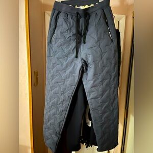 Gray Quilted Sherpa Lined Waterproof Pants